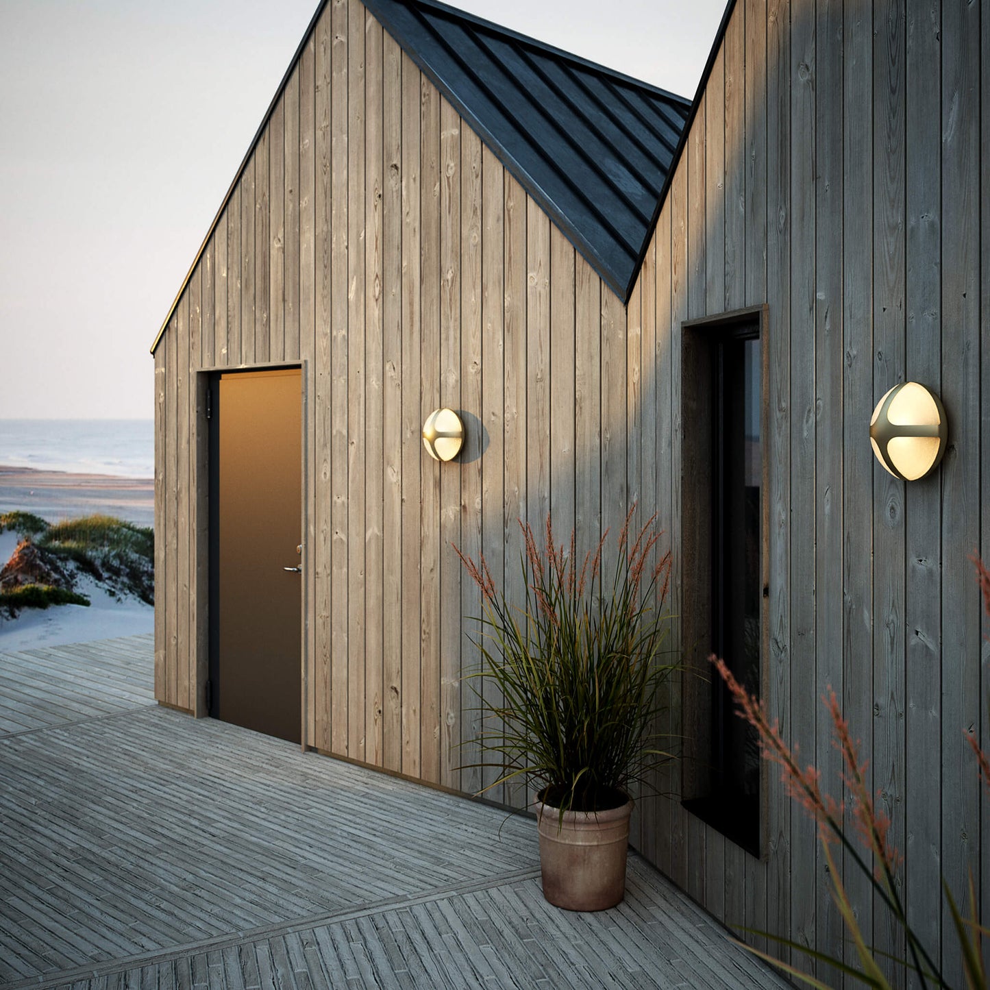 Norvo | Stilig utendørs vegglampe med geometrisk aksent