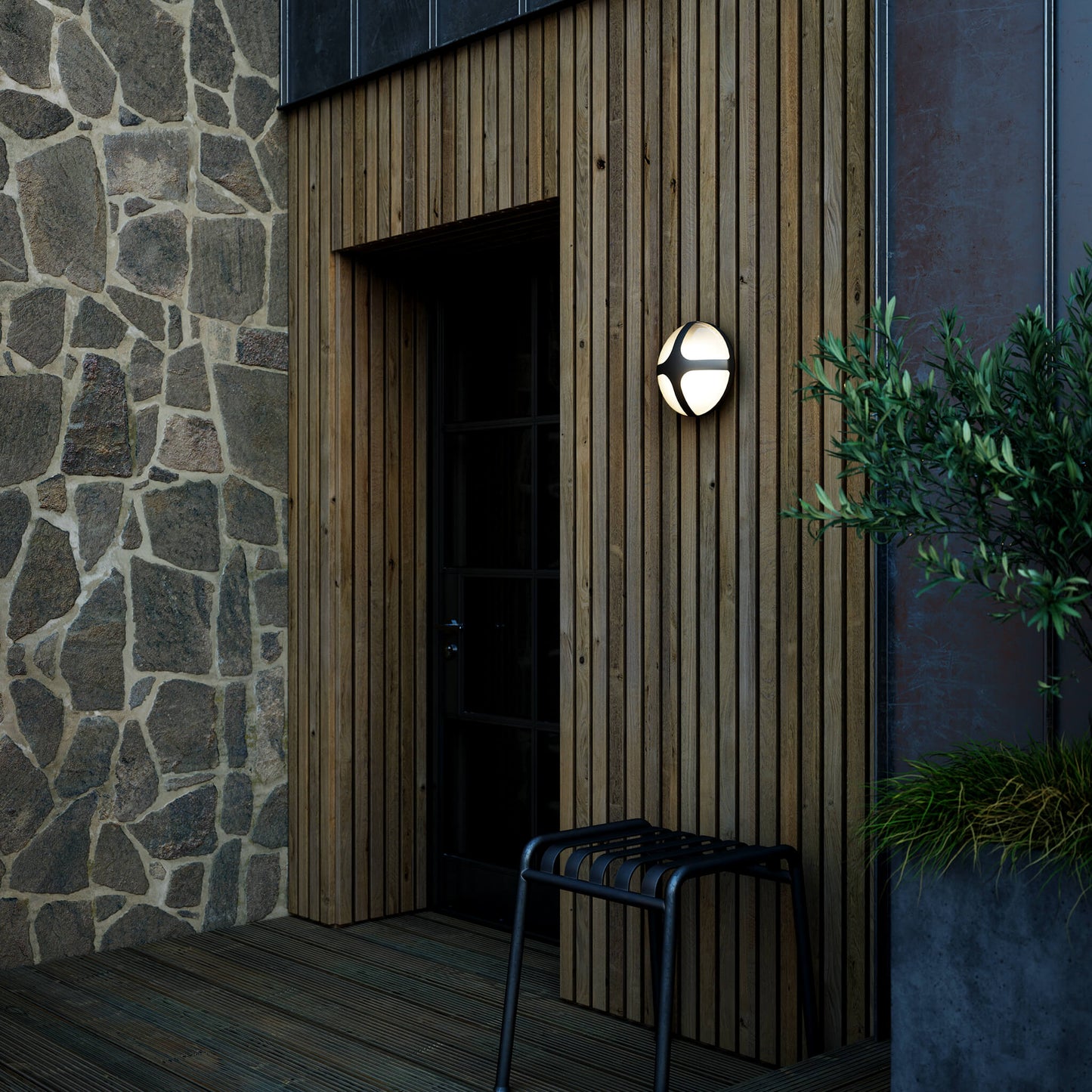 Norvo | Stilig utendørs vegglampe med geometrisk aksent