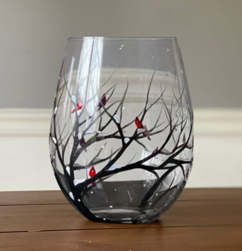 Norvo | Four Seasons Tree Wine Glasses – Håndmalt Kunst