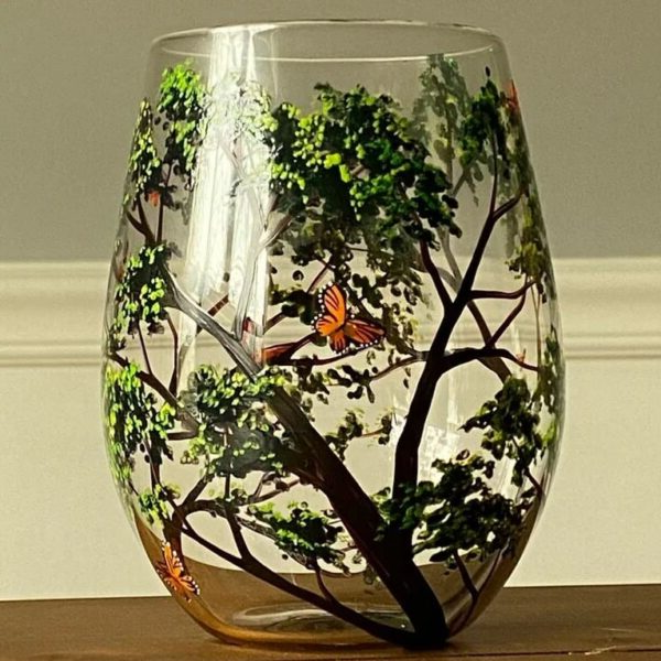 Norvo | Four Seasons Tree Wine Glasses – Håndmalt Kunst