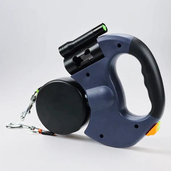 Norvo | Dual Retractable Dog Leash with Flashlight & Waste Bag Holder
