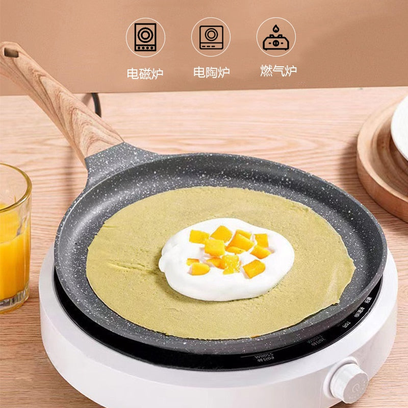 Pan Crepe Pannekepanne Nonstick Stekepanne med Trehåndtak Kjele | Norvo