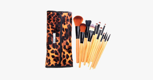Norvo | 12-delt leopardhud penselsett