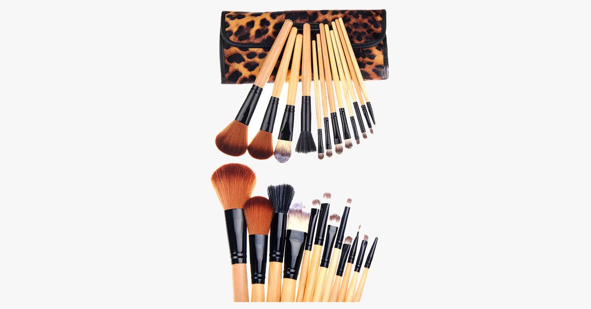 Norvo | 12-delt leopardhud penselsett