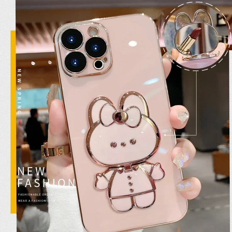 Norvo | 3D Kanin Koreansk Stil Speil iPhone Etui