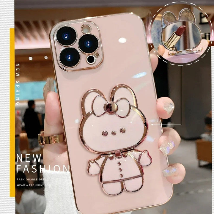 Norvo | 3D Kanin Koreansk Stil Speil iPhone Etui