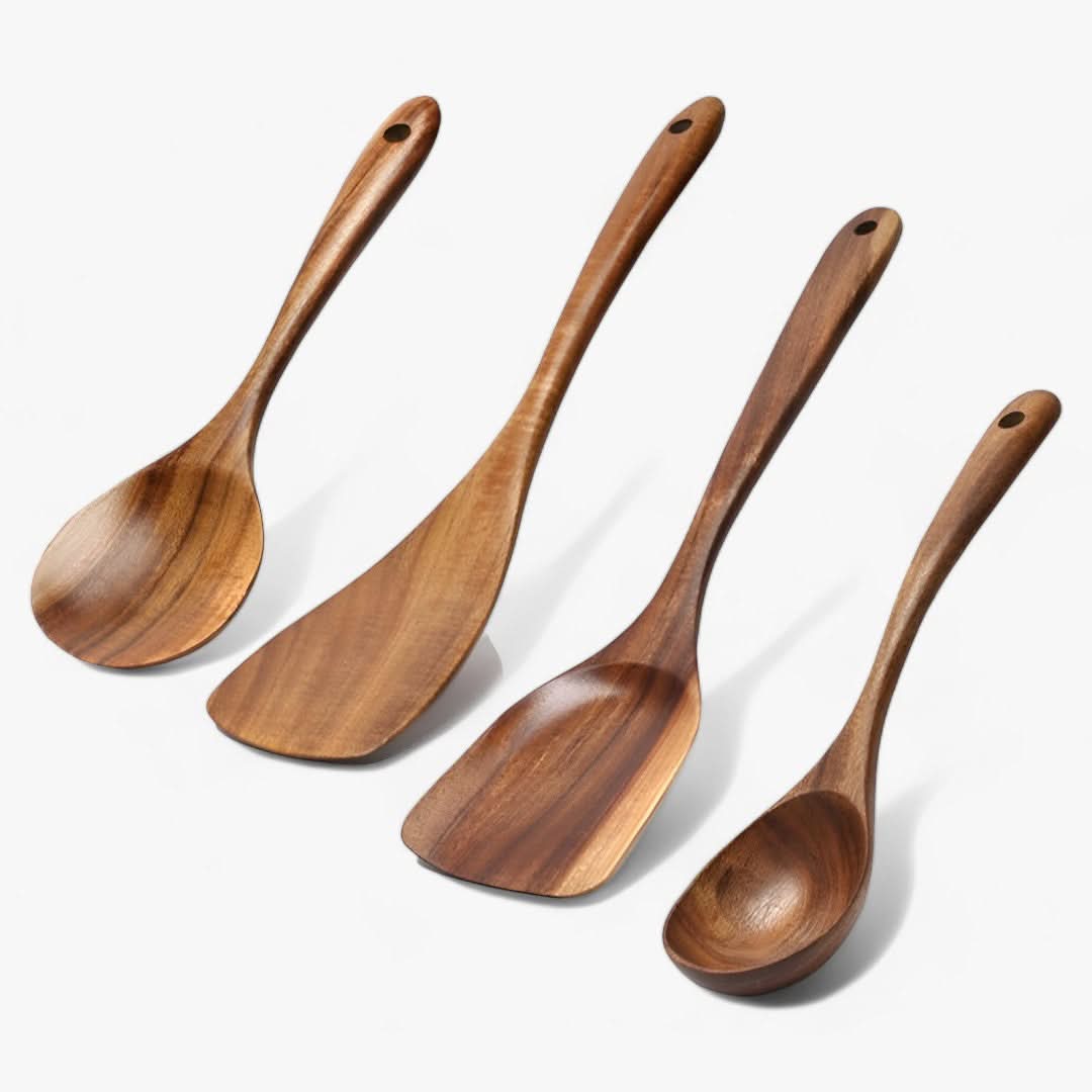 Norvo | Elegant Teak Wood Kitchen Utensil Set – 7-Delt