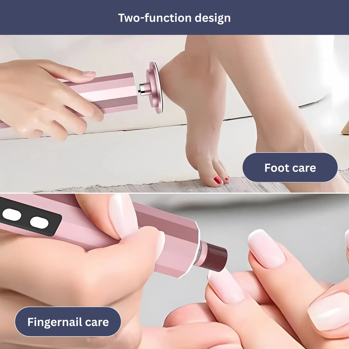 Norvo | Elektrisk Fotfil | Oppladbar, Vanntett & Ideell for Glatte Føtter Hjemme