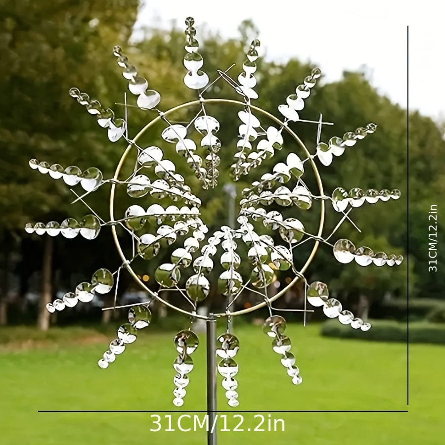 Norvo | 1 Stykke Magisk Metall Vindmølle, 3D Metall Utendørs Vindsang for Gård og Hage, Unike Metall Kinetiske Vindskulpturer & Vindsang, Vindfanger Metall Utendørs Gress Terrasse Dekorasjon Vindskulptur