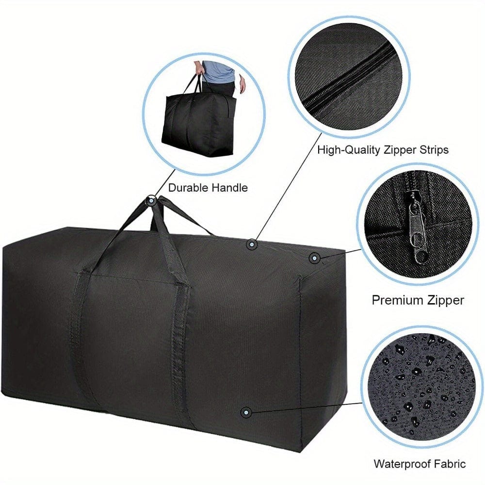 Norvo | 2 deler stor kapasitet flyttbar bag, med sterke glidelåser og bærehåndtak, oppbevaringsbag for klær, flyttemateriell, plassbesparende oppbevaringsbag organisator, egnet for flytting, reise, pakking