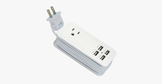 Norvo | Bærbar ladestasjon med 4 USB-porter - Universallader og 1,5 m lang kabel - Best for reise