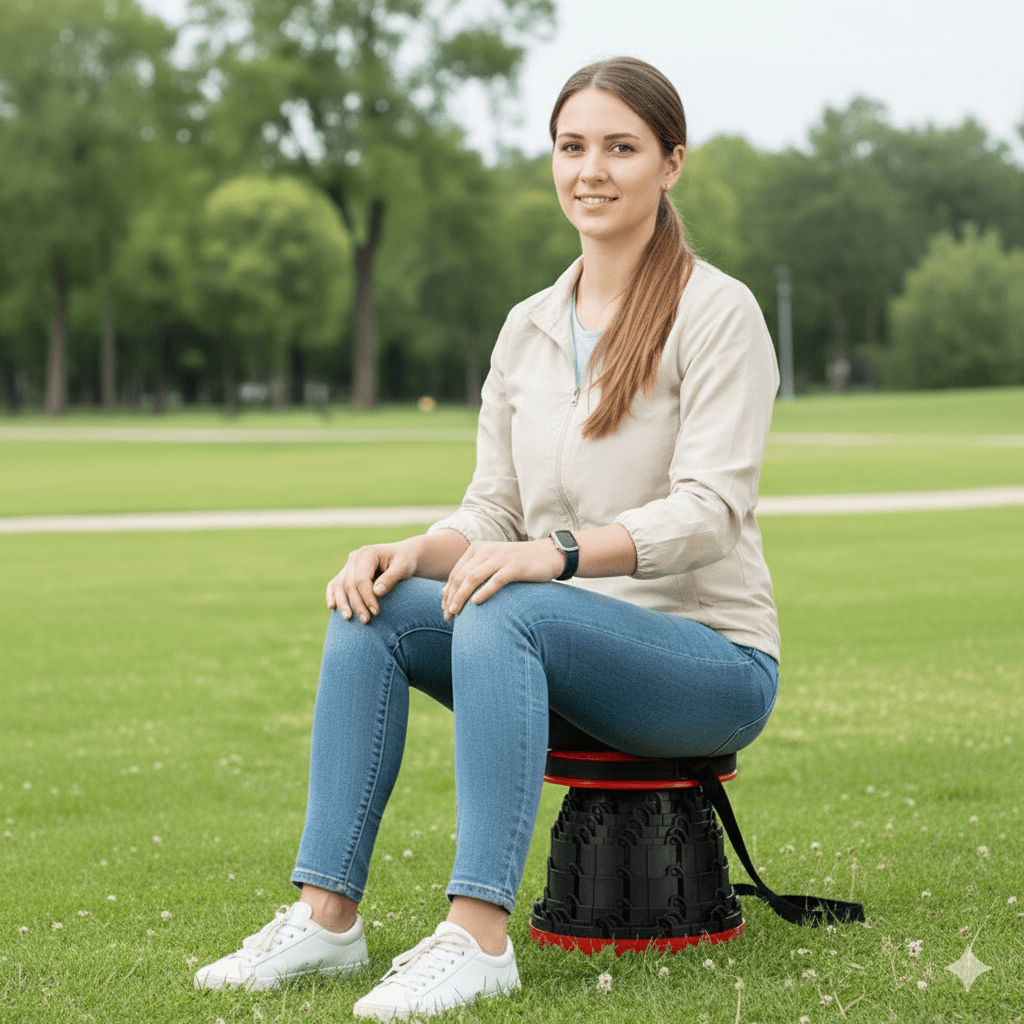 Norvo | PORTABENCH – Teleskopisk sammenleggbar krakk for innendørs og utendørs komfort