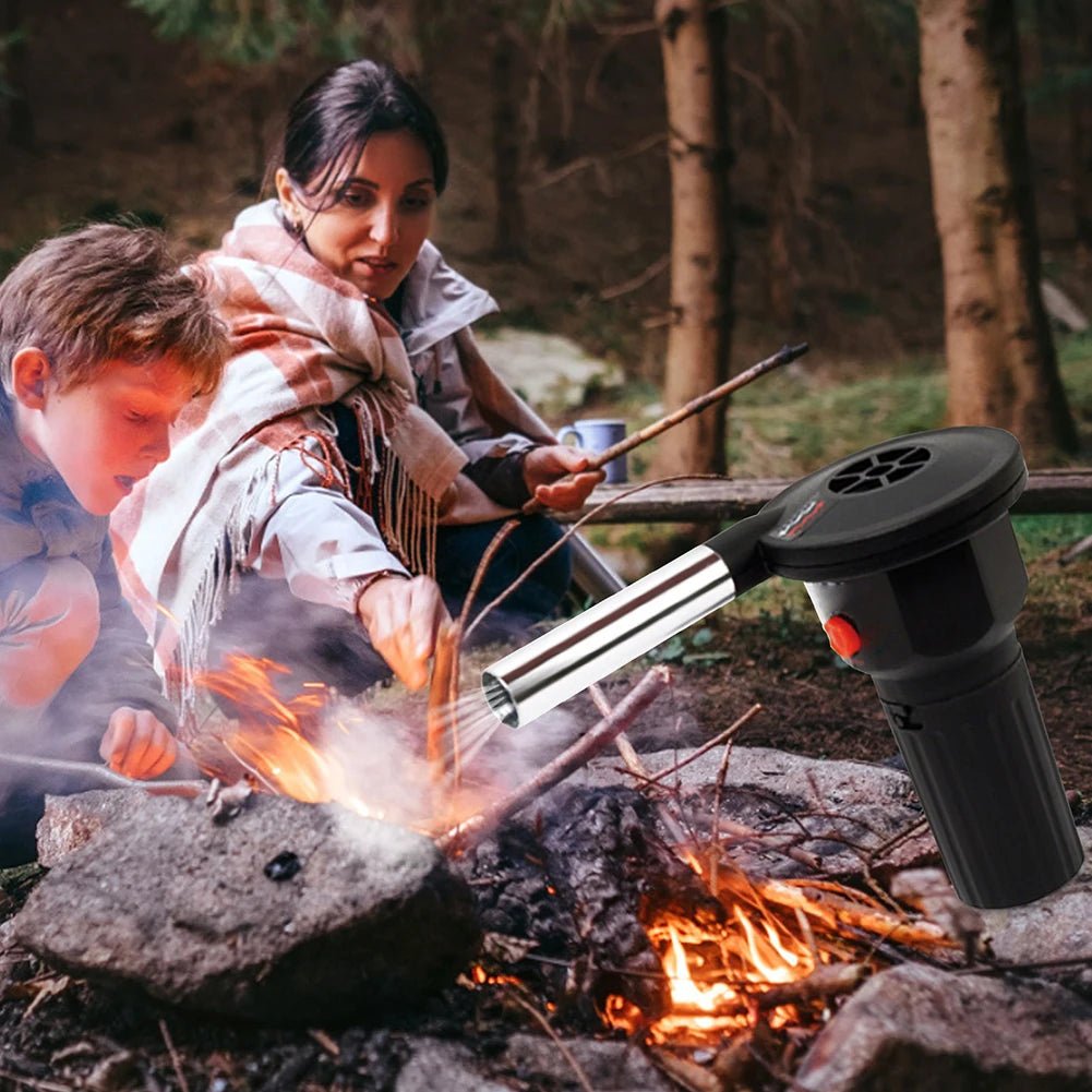 Norvo | Bærbar BBQ Fire Blowers – Aluminium Håndblåser for Grilling, Camping & Piknikker