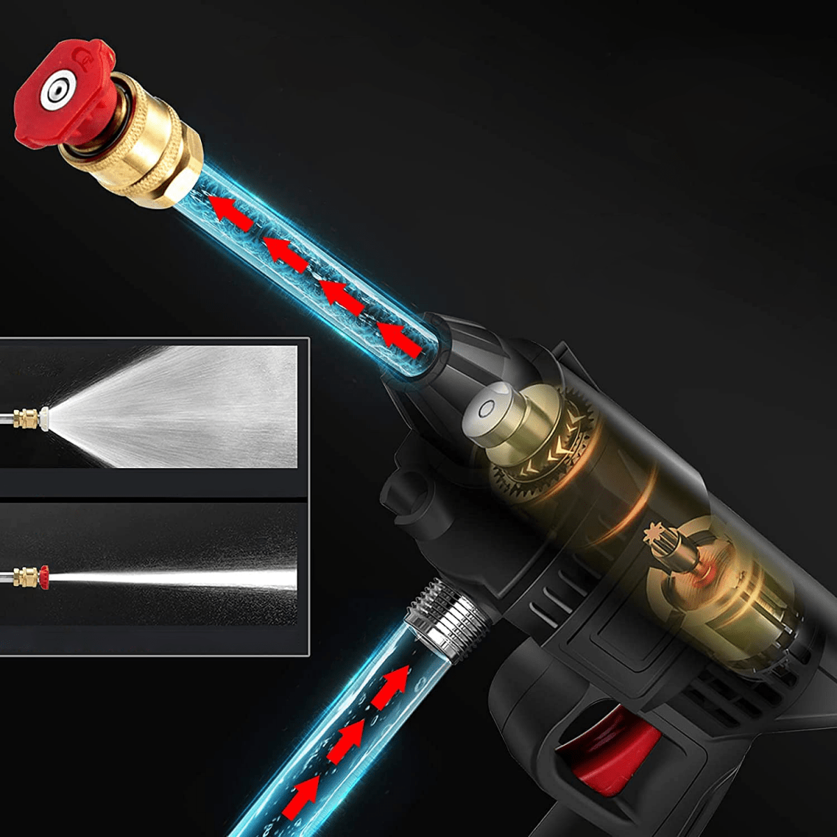 Norvo | CLEANBURST – Bærbar Elektrisk Høytrykkspyler med Skumflaske & Dobbelt Dyse