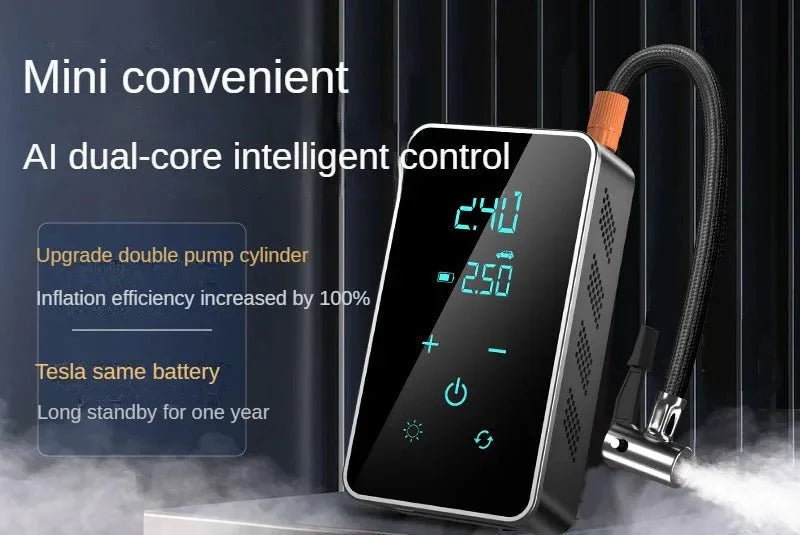 Norvo | Portair – Bærbar trådløs luftpumpe med berøringsskjerm og 150 PSI trykk