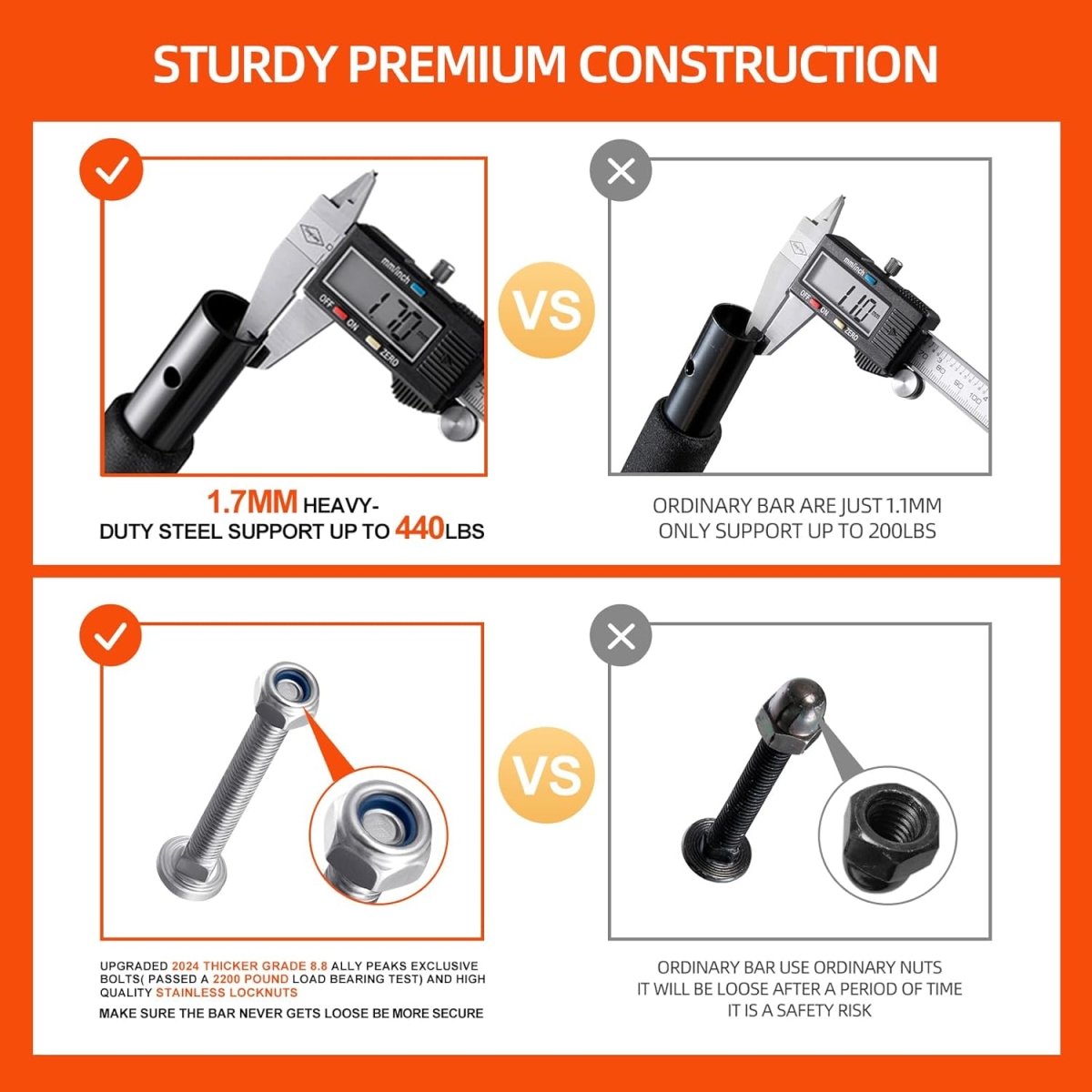 Norvo | PowerGrip Pull-Up Bar – Heavy Duty Dørkarm Chin-Up Bar – 200 kg Kapasitet – Multi-Grep for Full Overkroppstrening