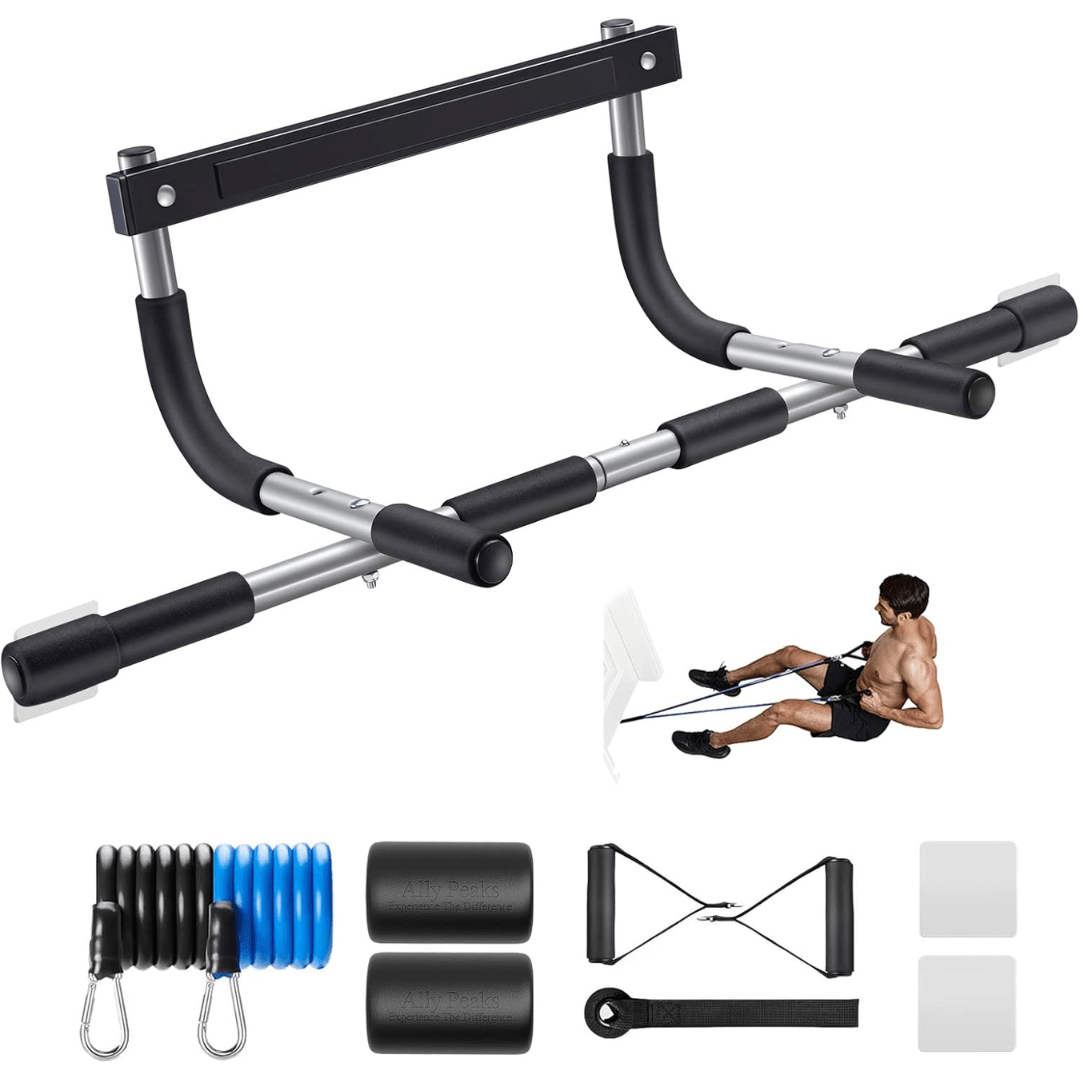 Norvo | PowerGrip Pull-Up Bar – Heavy Duty Dørkarm Chin-Up Bar – 200 kg Kapasitet – Multi-Grep for Full Overkroppstrening