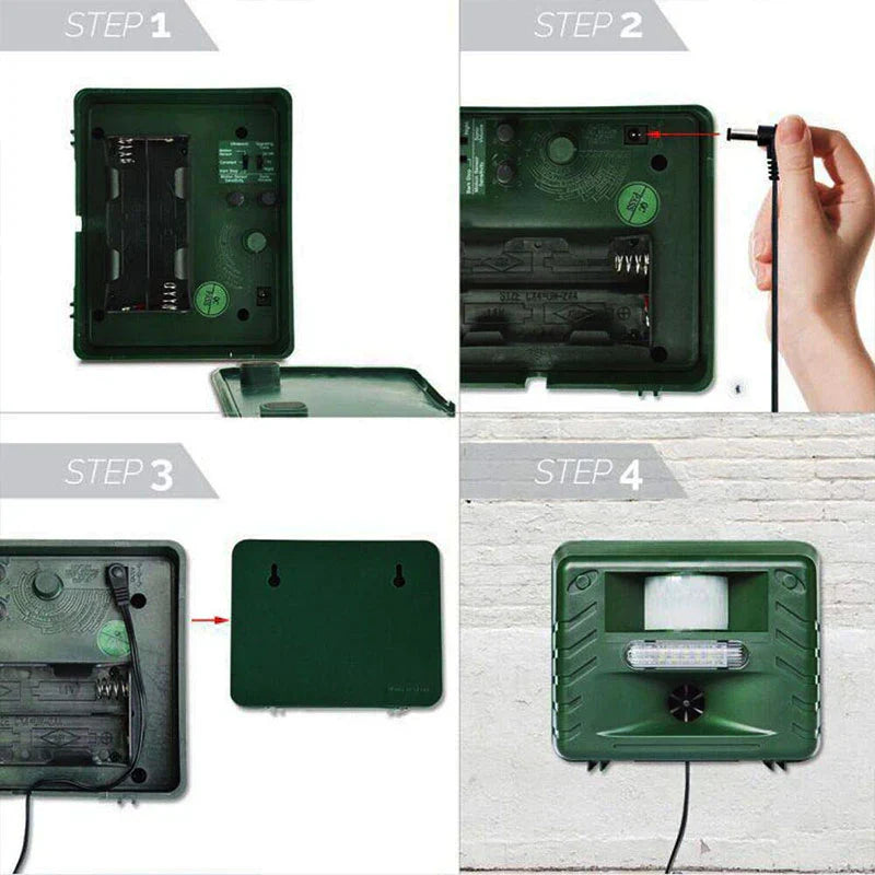 Norvo | Ultrasonic Dyreavviser | Bevegelsesaktivert, Miljøvennlig og Trygt for Hager og Gårdsplasser