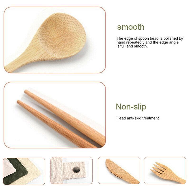 Norvo | 6 Pc Bambus Reise Bestikk Sett