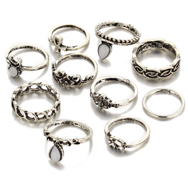 Bohemesk Ringsett - 10 Ringer | Norvo