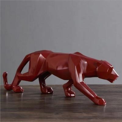 Norvo | PantheraGeo Geometrisk Skulptur | Moderne Panterfigur | Elegant Dekorasjon for Hjem & Kontor