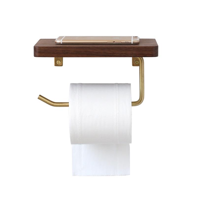 WoodNest - Stilig Tre Toalettpapirholder med Oppbevaring Norvo