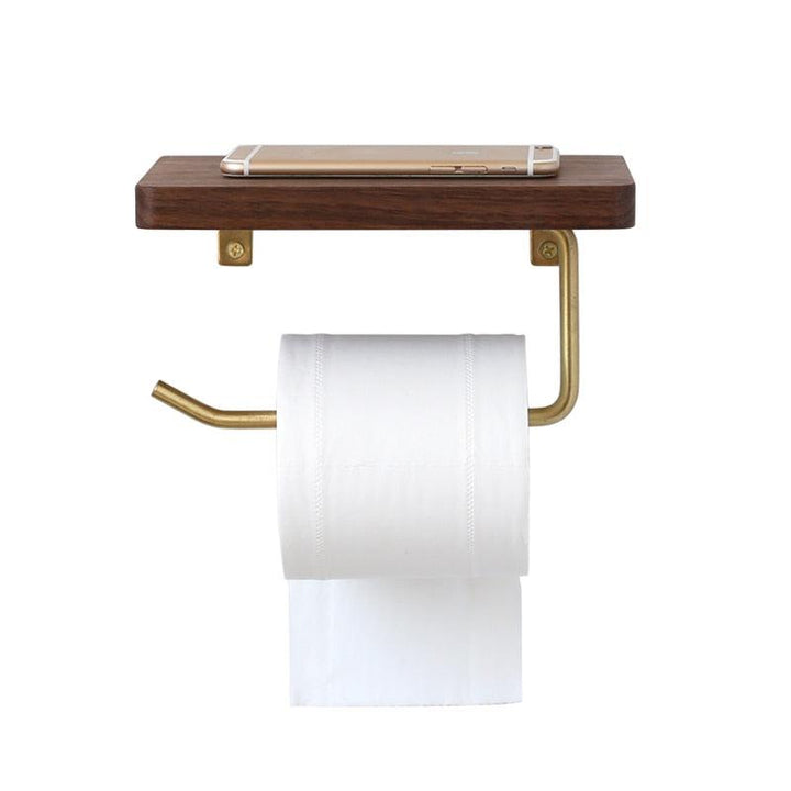WoodNest - Stilig Tre Toalettpapirholder med Oppbevaring Norvo