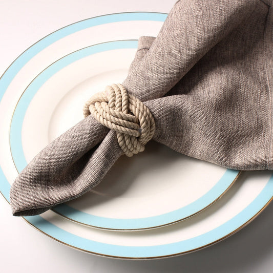 Norvo | Flettet Jute Serviett Ring - Sett med 10