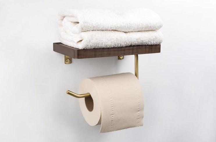 WoodNest - Stilig Tre Toalettpapirholder med Oppbevaring Norvo