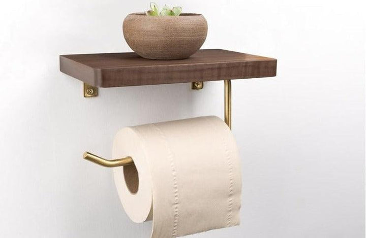 WoodNest - Stilig Tre Toalettpapirholder med Oppbevaring Norvo