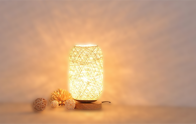 Norvo | Bordlampe laget av rotangtre