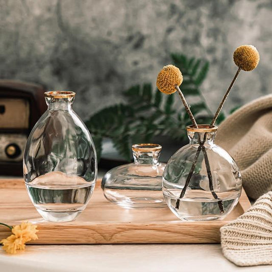 Norvo | TrioVase Glassvase Sett | Stilig Design | Perfekt Dekorasjon | Tilgjengelig i forskjellige farger