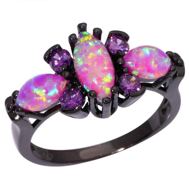 Pink Fire Opal Ameythst Ring | Norvo