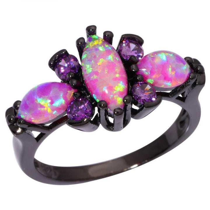 Pink Fire Opal Ameythst Ring | Norvo