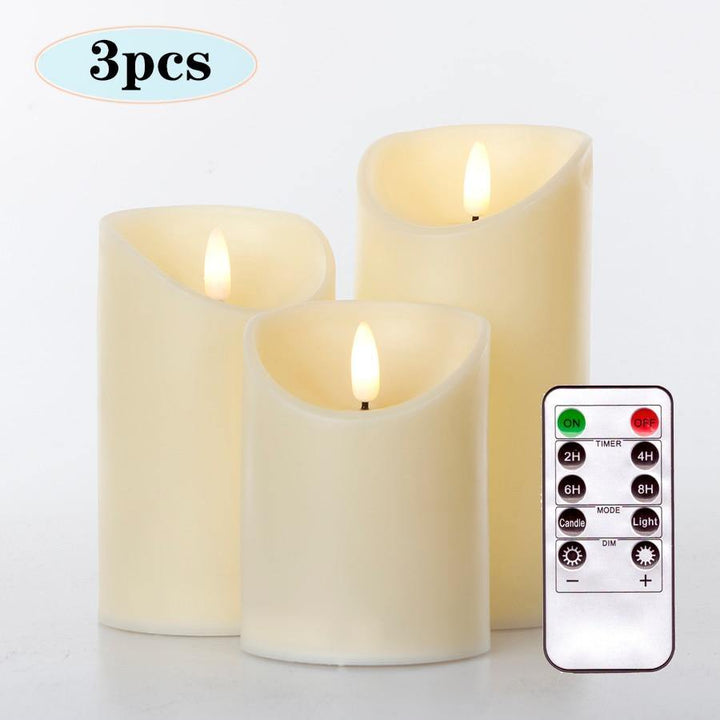 3stk Fjernkontrollert LED Flammefri Stearinlys | Norvo