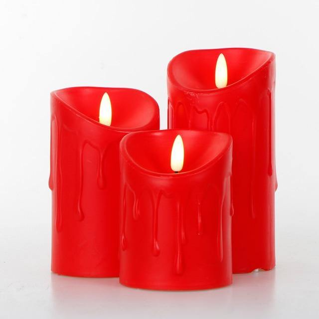 3stk Fjernkontrollert LED Flammefri Stearinlys | Norvo
