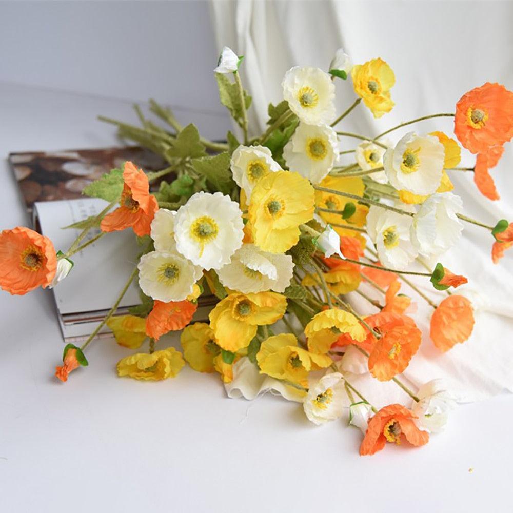 Norvo | BloomCharm Kunstig Blomsterdekor | Realistiske Valmuer | Ulike Farger & Størrelser