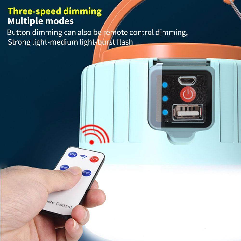 Norvo | Værbestandig Solcelleoppladbar Camping LED Lampe