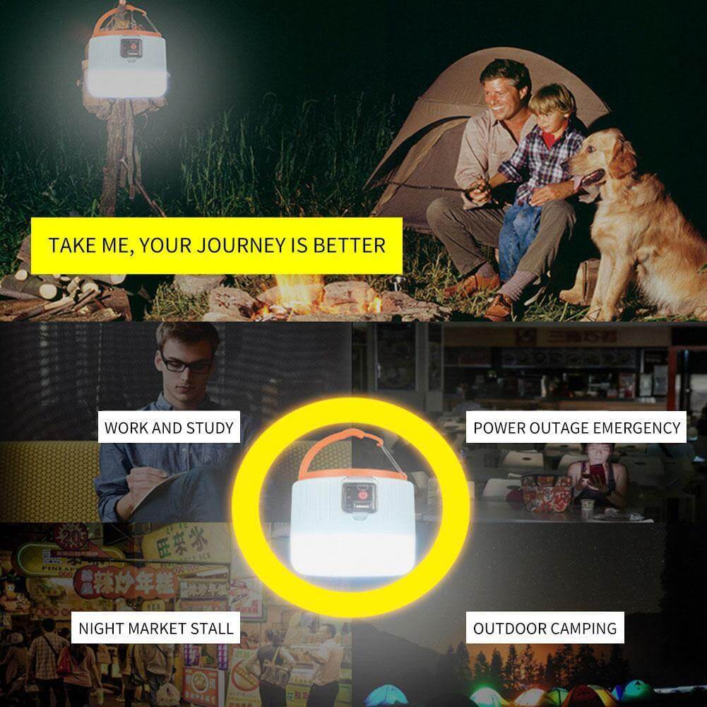 Norvo | Værbestandig Solcelleoppladbar Camping LED Lampe