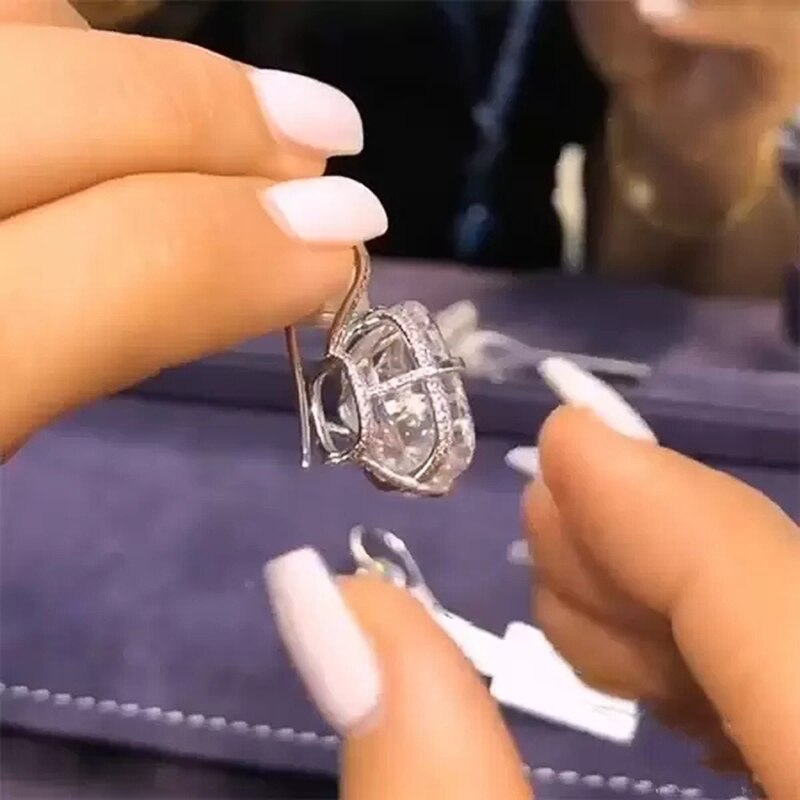 Norvo | Luksus Hvit Kubisk Zirkonia Dangle Øredobber Kvinner