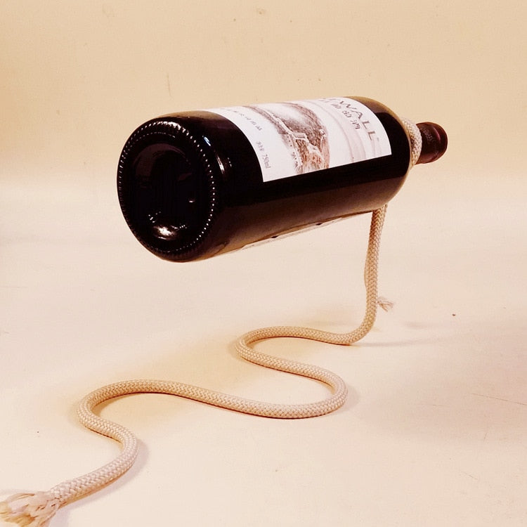 Norvo | RopeElegance Hengende Tau Vin Rack | Stilig Vinlagring | Unik Design for Hjemmet