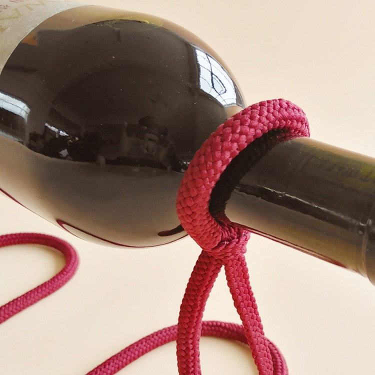 Norvo | RopeElegance Hengende Tau Vin Rack | Stilig Vinlagring | Unik Design for Hjemmet