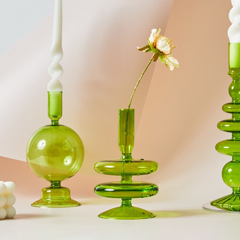 Norvo | Glass Lysestake-Lime