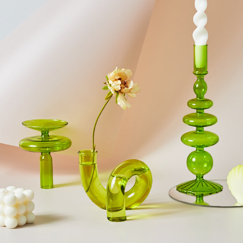 Norvo | Glass Lysestake-Lime