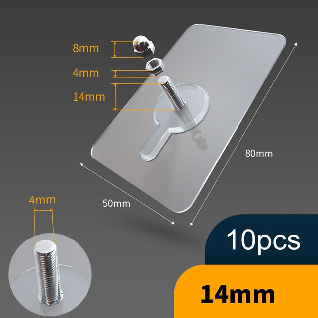 Norvo | 10 stk tungduty punch-frie transparente klistre kroker
