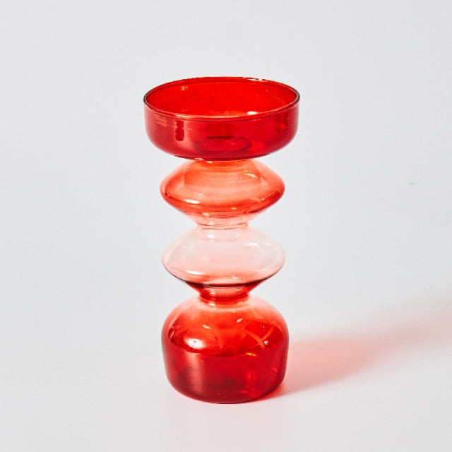 Norvo | Kirsebær Rød Glass Stikke Lysestake & Vaser