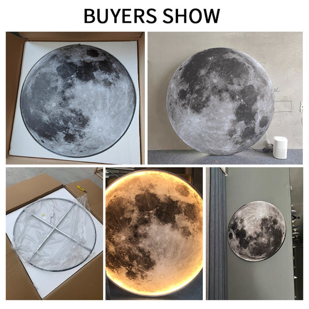 Norvo | 3D LED Måne eller Jord Tak- eller Vegglampe (3 Stiler) 24CM-80CM