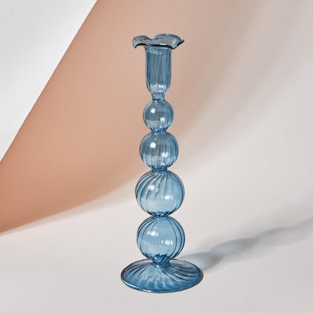 Norvo | GlowCharm Pastel Glass Candle Holder | decorative candle holders | elegant table decor