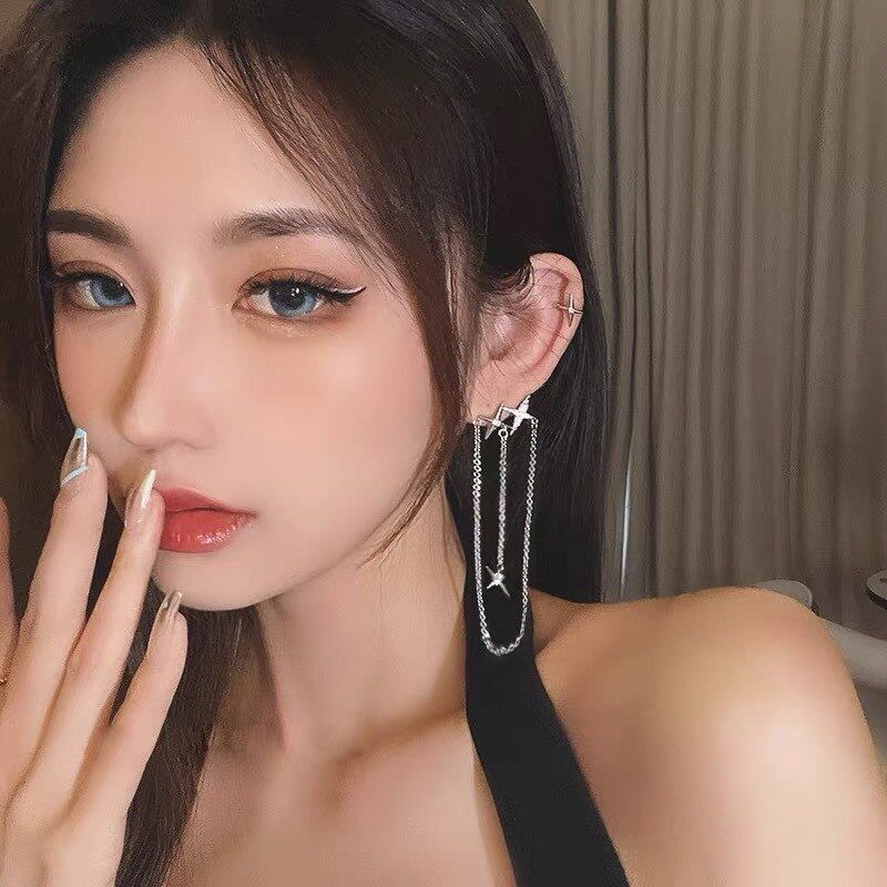 Norvo | Dyredyr Fugl Frynse Kvinner Øredobber Klips Øre Cuff