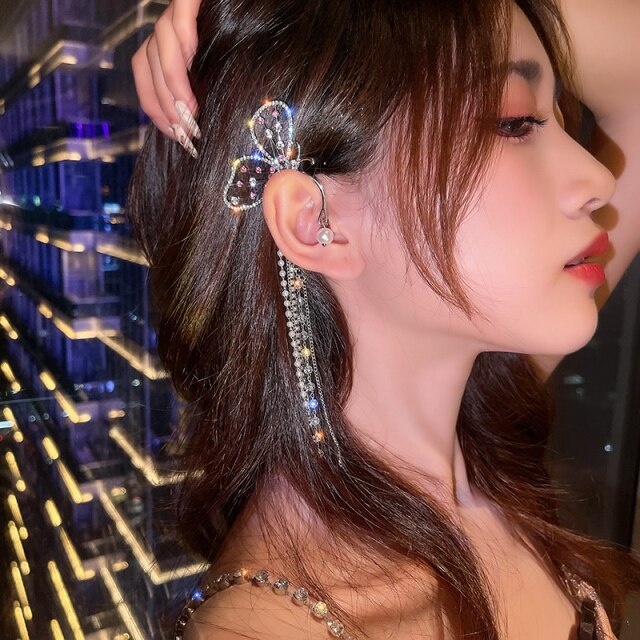 Norvo | Dyredyr Fugl Frynse Kvinner Øredobber Klips Øre Cuff